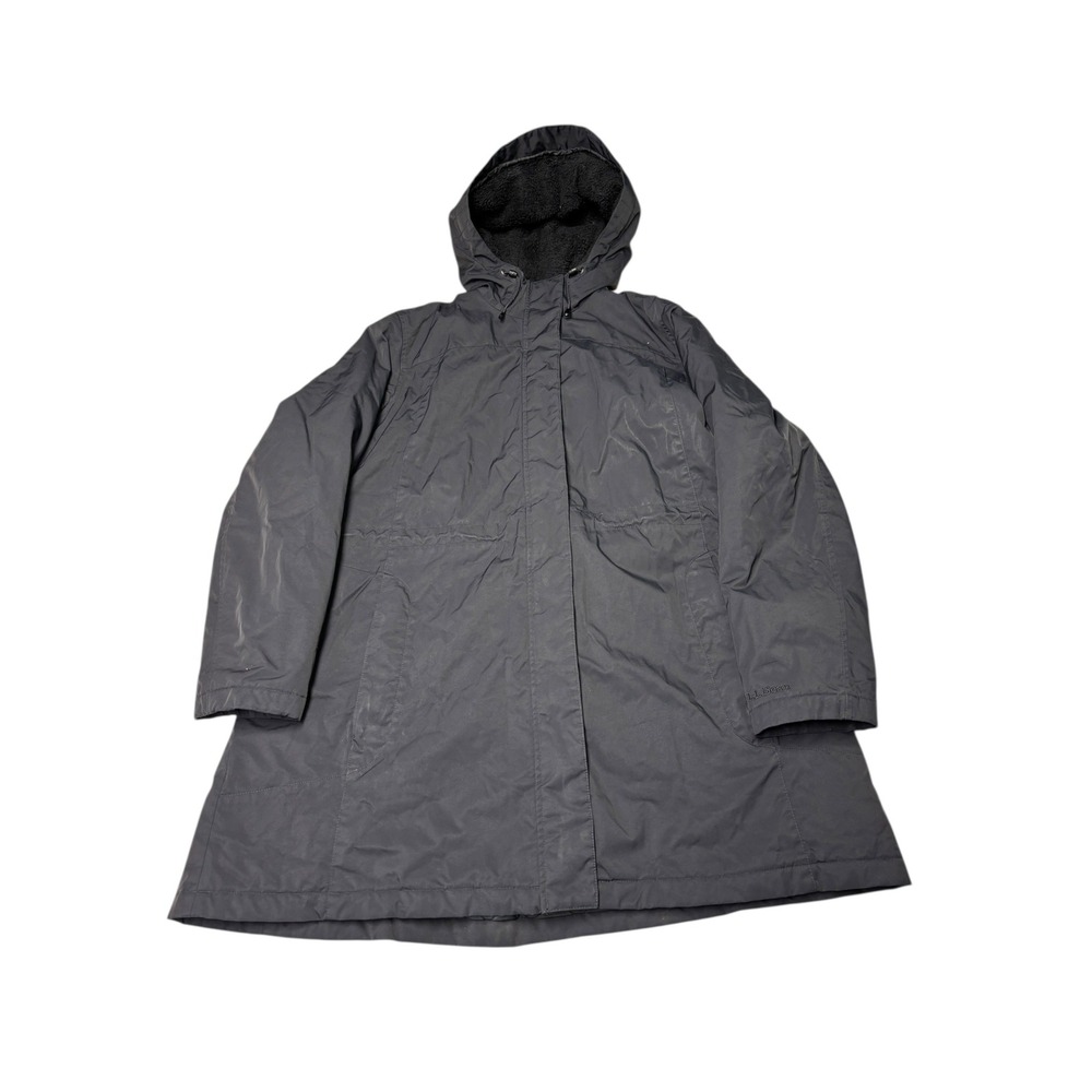 LL Bean Women's 2X REG Dark Gray Insulated Hooded Winter Parka Jacket